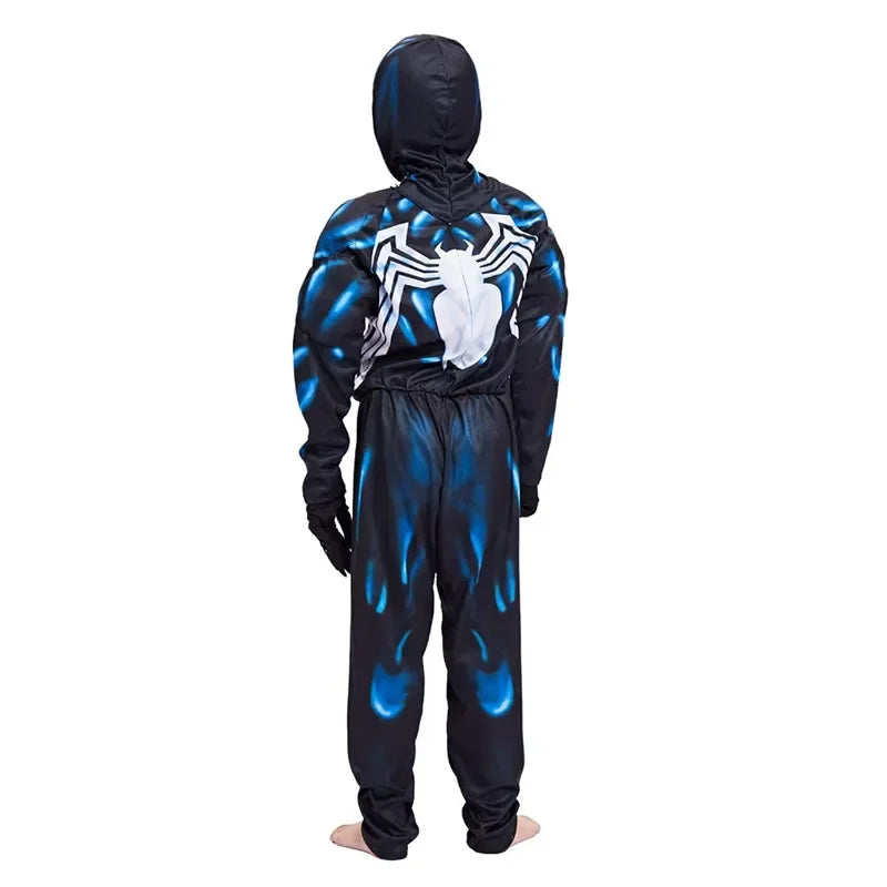 Kids Black Spider Costume Superhero Costume Onesie 3D Spandex Unisex Jumpsuit Bodysuit For