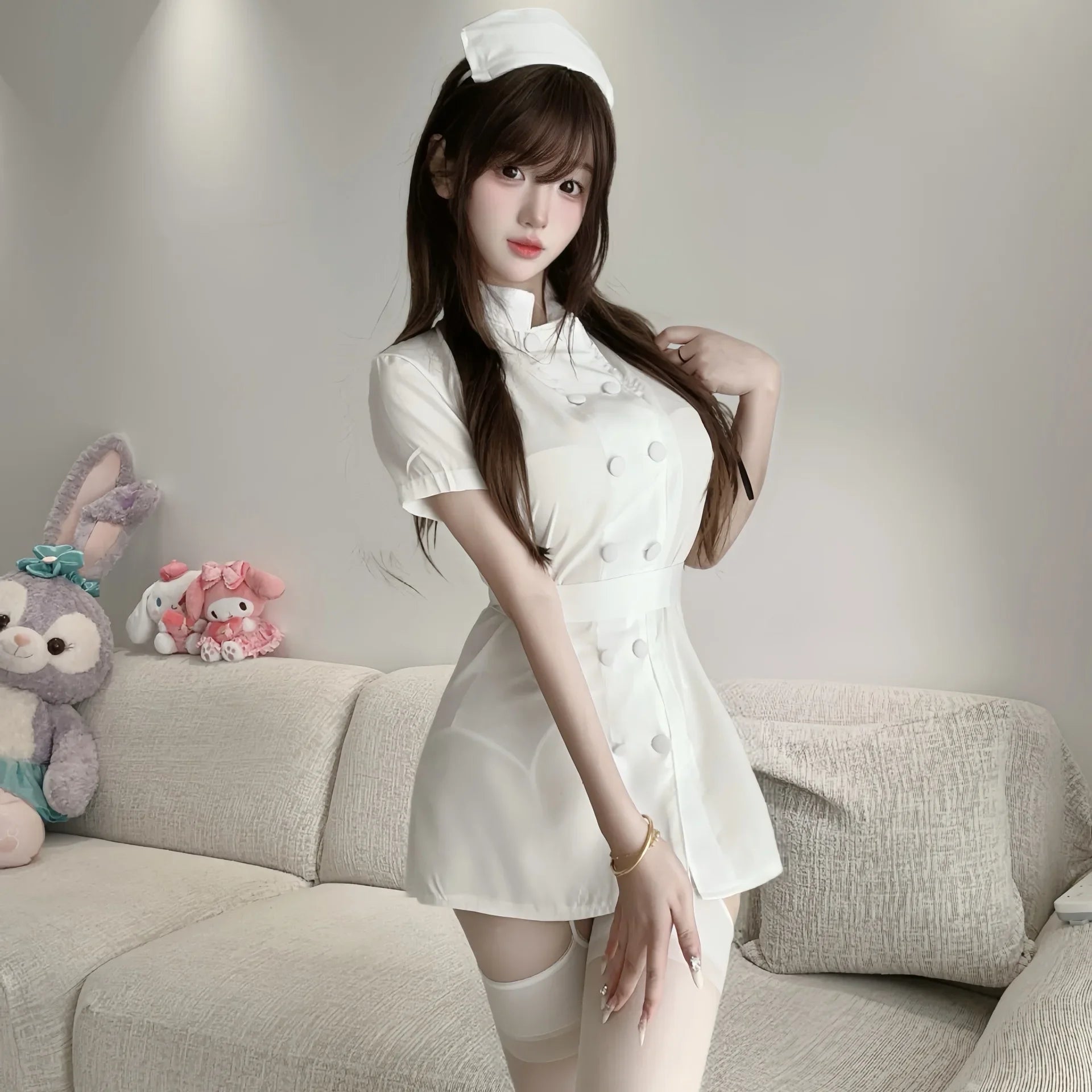 Pure Love Nurse Doctor Role Play Uniform Temptation White Angel White Dress Sexy