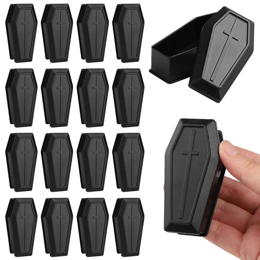 6/12pcs Coffin Halloween Box Prank Ornament Plastic Candy Gift Treat Box Party