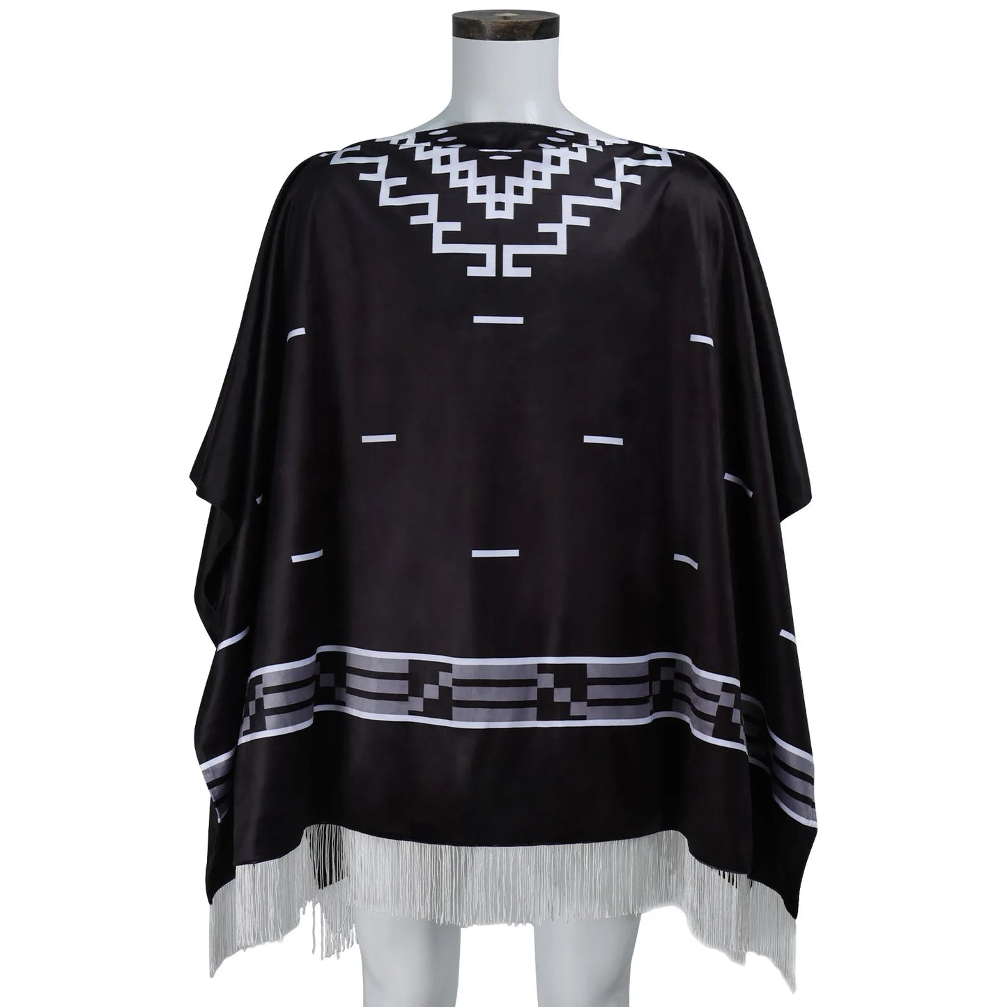 Men's Cowboy Movie Clint Eastwood Poncho Serape Aztec Pattern Costume - alternate view 2
