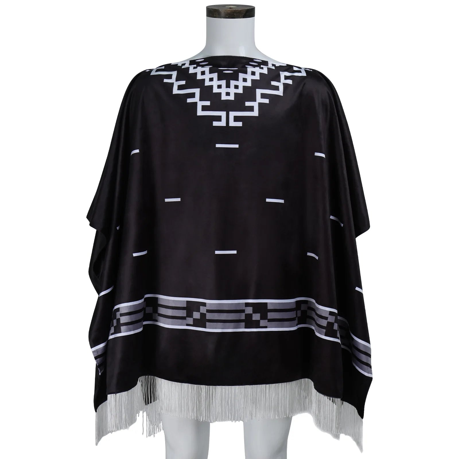 Men's Cowboy Movie Clint Eastwood Poncho Serape Aztec Pattern Costume - alternate view 2