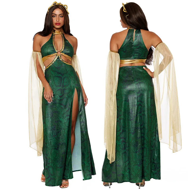 Women Halloween Sexy Costumes the Ancient Greek Mythological Costume Princess Them Sexy - green / S