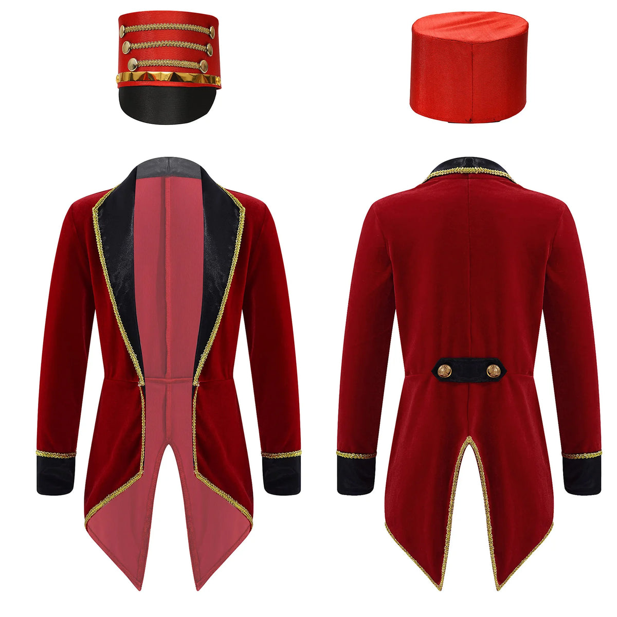 Kids Circus Ringmaster Halloween Costume Tailcoat