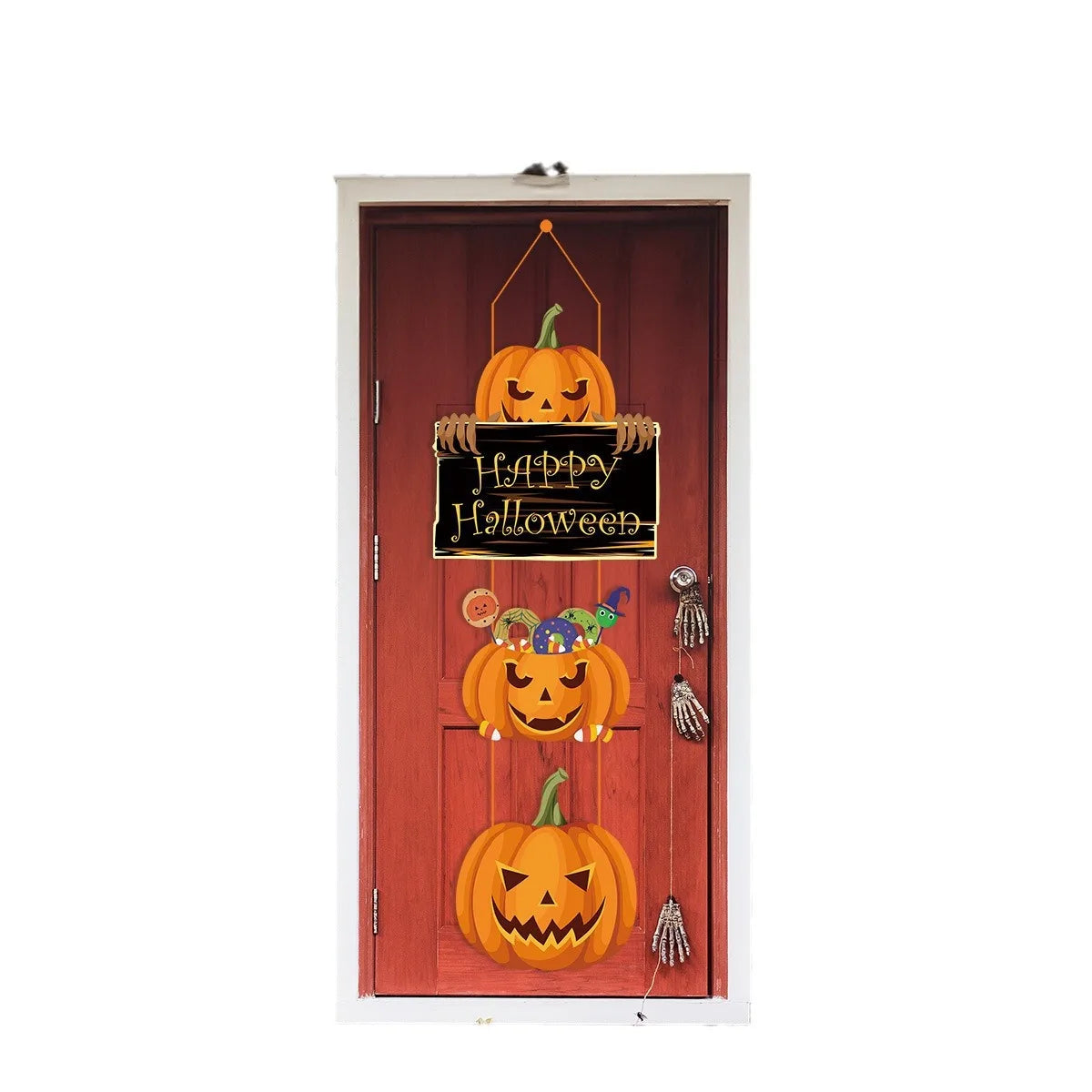 Pumpkin Witch Hat & Ghost Hanging Halloween Door Decoration - product image 5