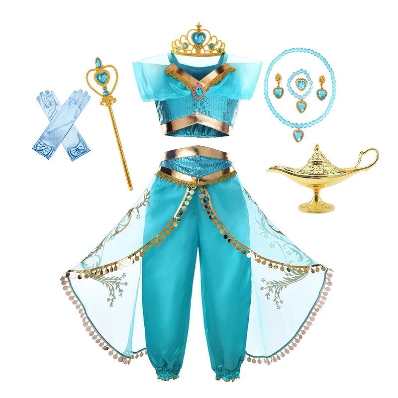 Jasmine-Inspired Princess Costume for Girls | Arabian Dress-Up Set