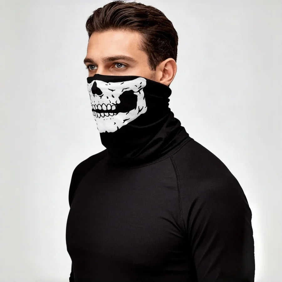 Movable Jaw Skull Mask & Skeleton Gloves – 3-Piece Horror Costume Set