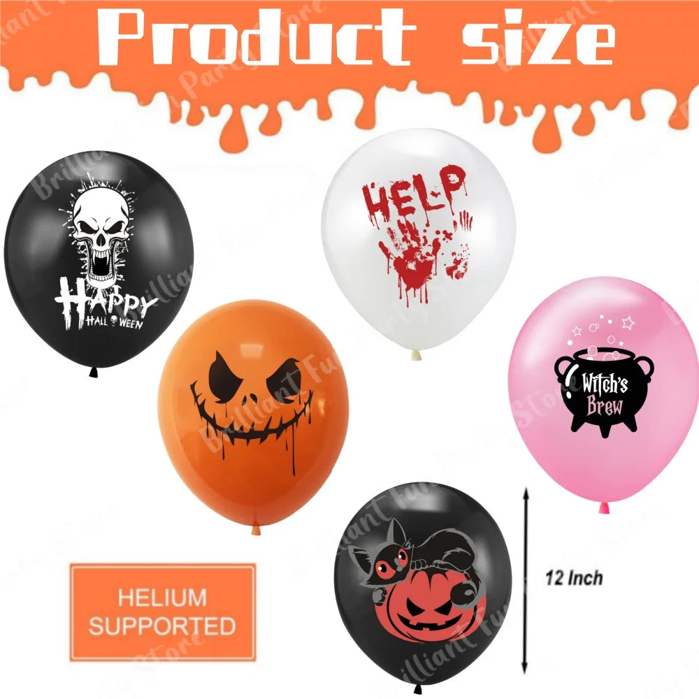 Balloons 12 Inch Black Orange White Halloween Decoration - product image 2