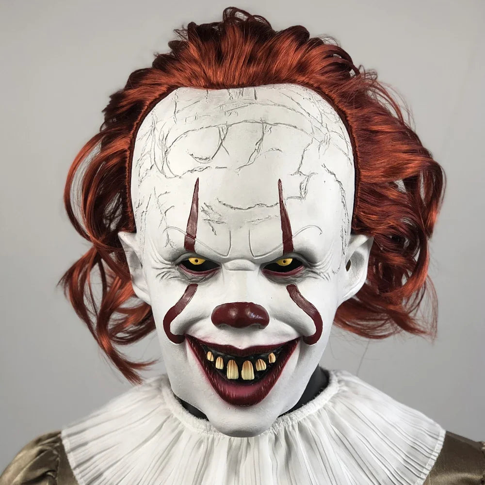 Creepy Pennywise Joker Mask Cosplay Horror Evil Demon Clown Killers Latex HelmetHalloween