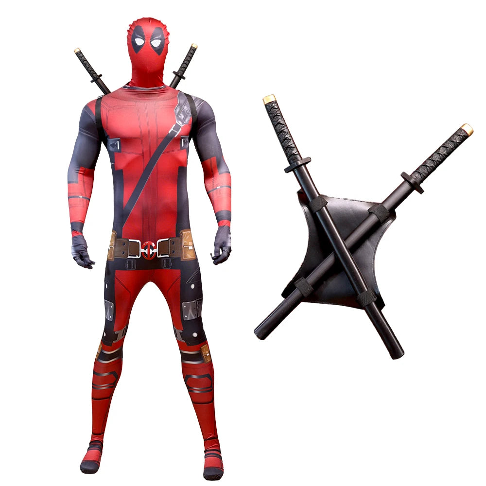 red-and-black masked anti-hero vs yellow clawed superhero Boys Superhero costume Spandex Suits with Accessories Swords Claws Children Birthday - product image 7