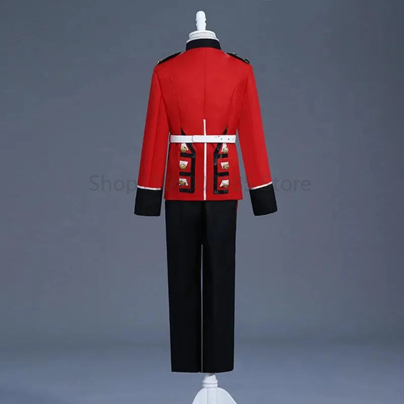 Europe British Royal Guard Costume Adult Men Queen's Guard Costume Dress Up Prince - Red / XL