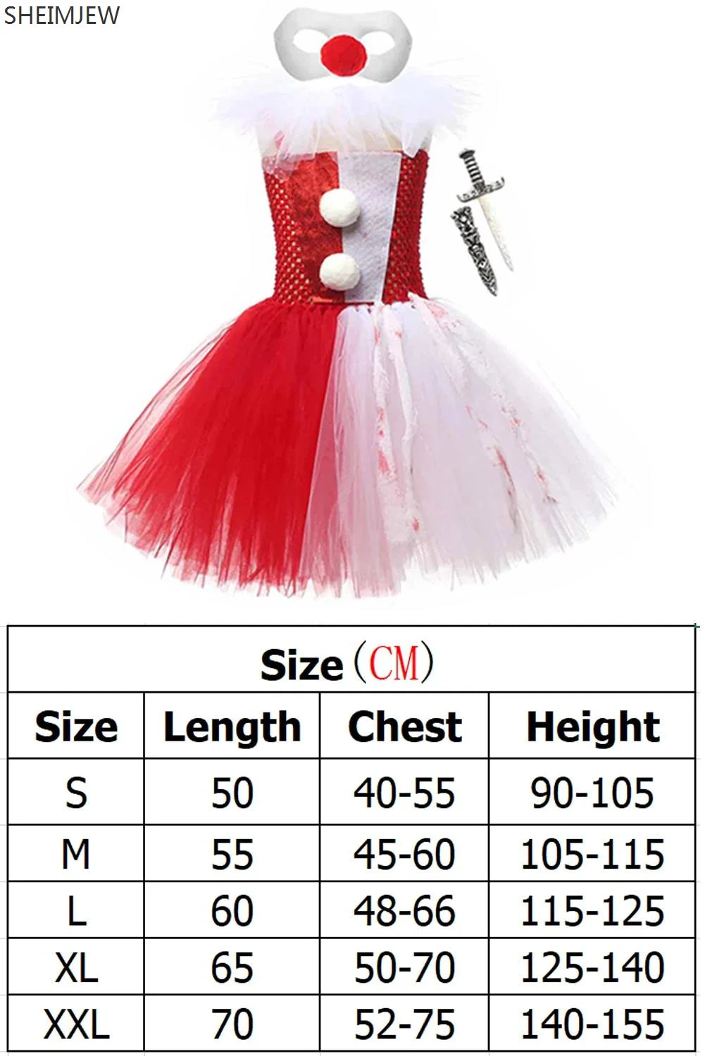 Halloween Horror Scary Clown Costume Chicas Fantasy Clown Ballet Tutu - product image 5