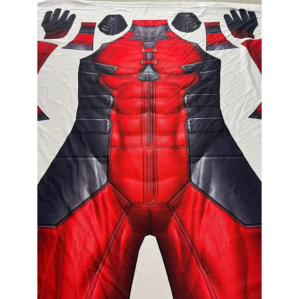 Halloween New red-and-black masked anti-hero costume Costume Superhero Adults Zentai Suit Men Male Full Bodysuit Party Jumpsuit - product image 3