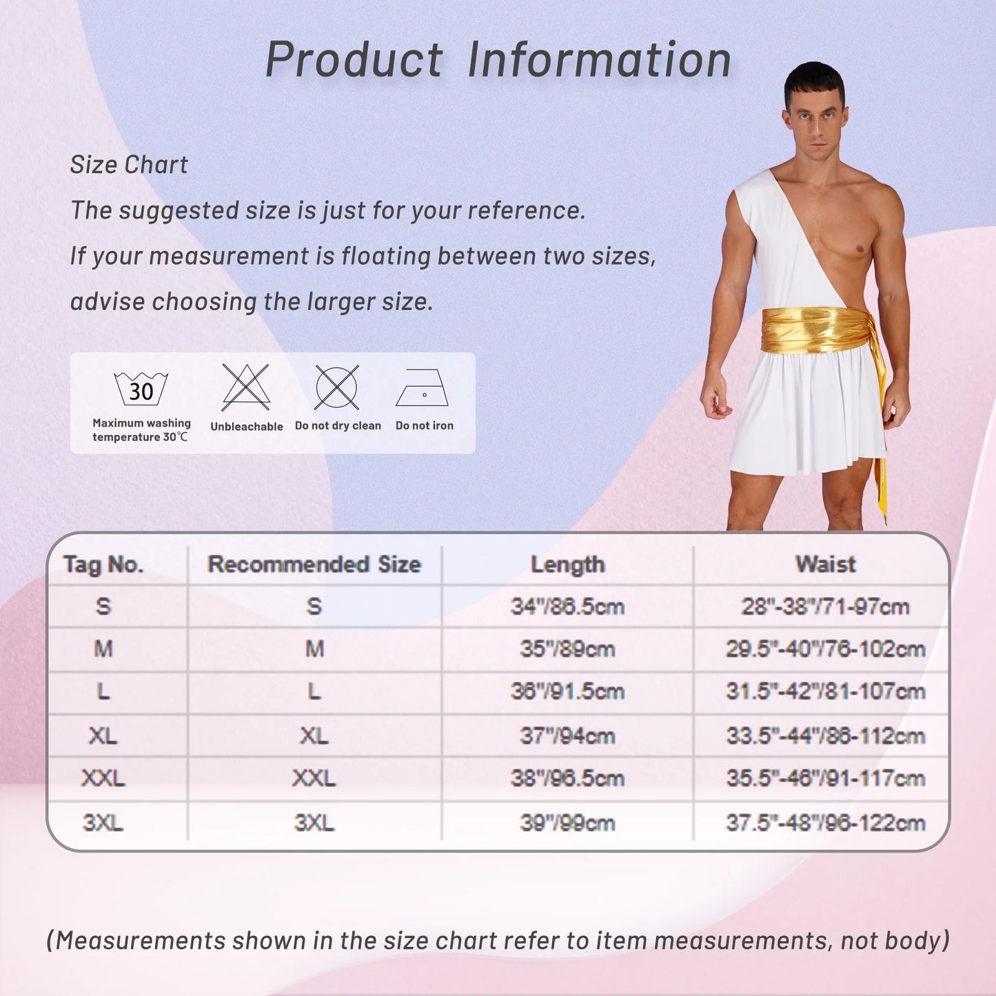 Men's Halloween Ancient Greek God Toga Costumes Roman Emperor Robe Short Sleeve Metallic - Black A / M