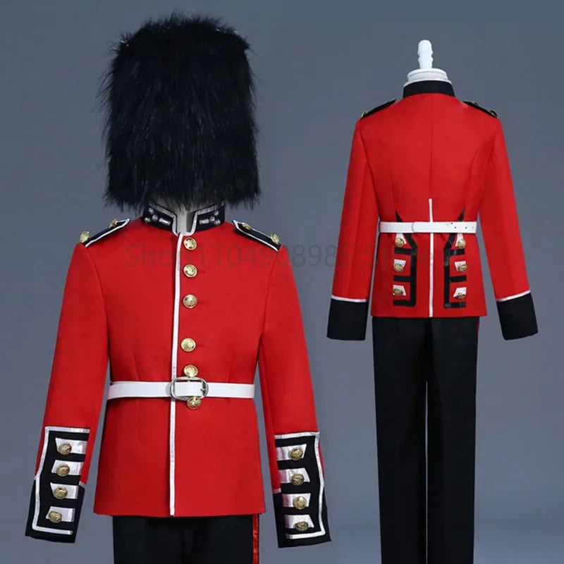 Europe British Royal Guard Costume Adult Men Queen's Guard Costume Dress Up Prince - Red / L
