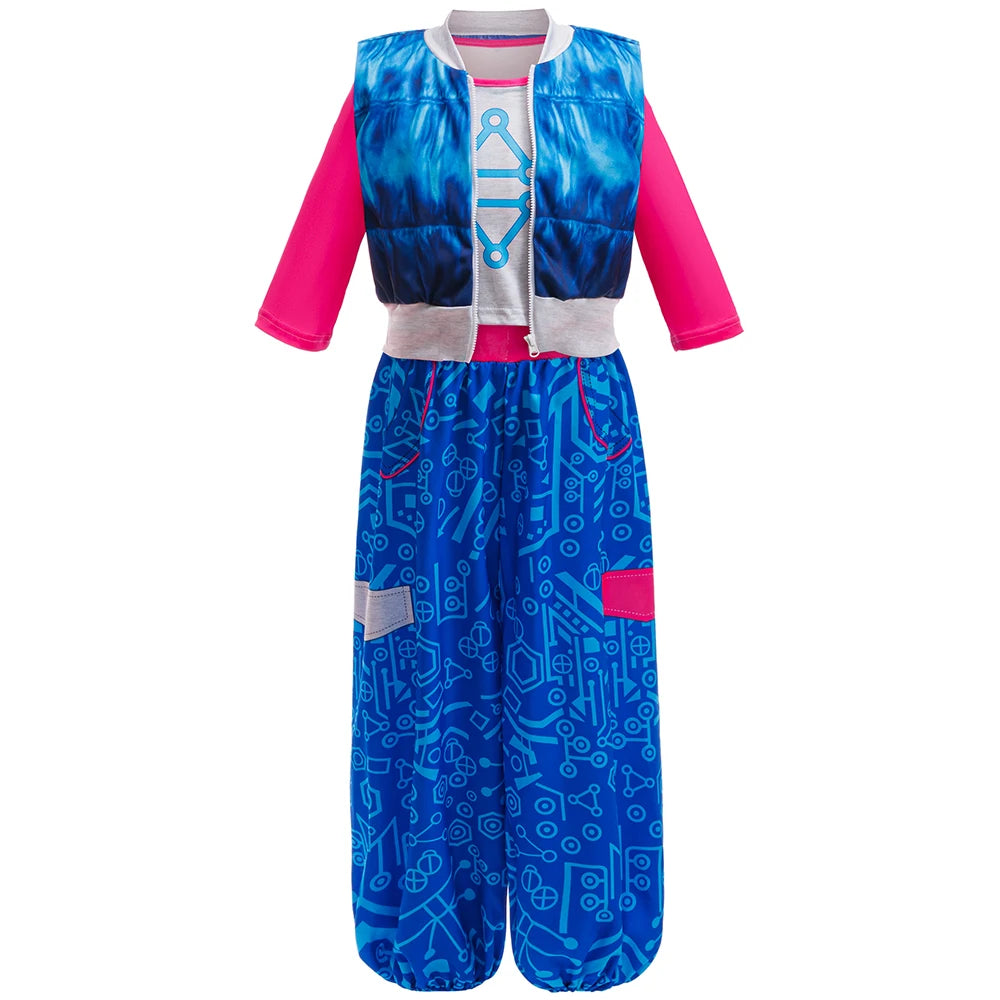 Halloween Costume Girl Zombies Costume Vampires Cheerleader Costume Blue - View 7