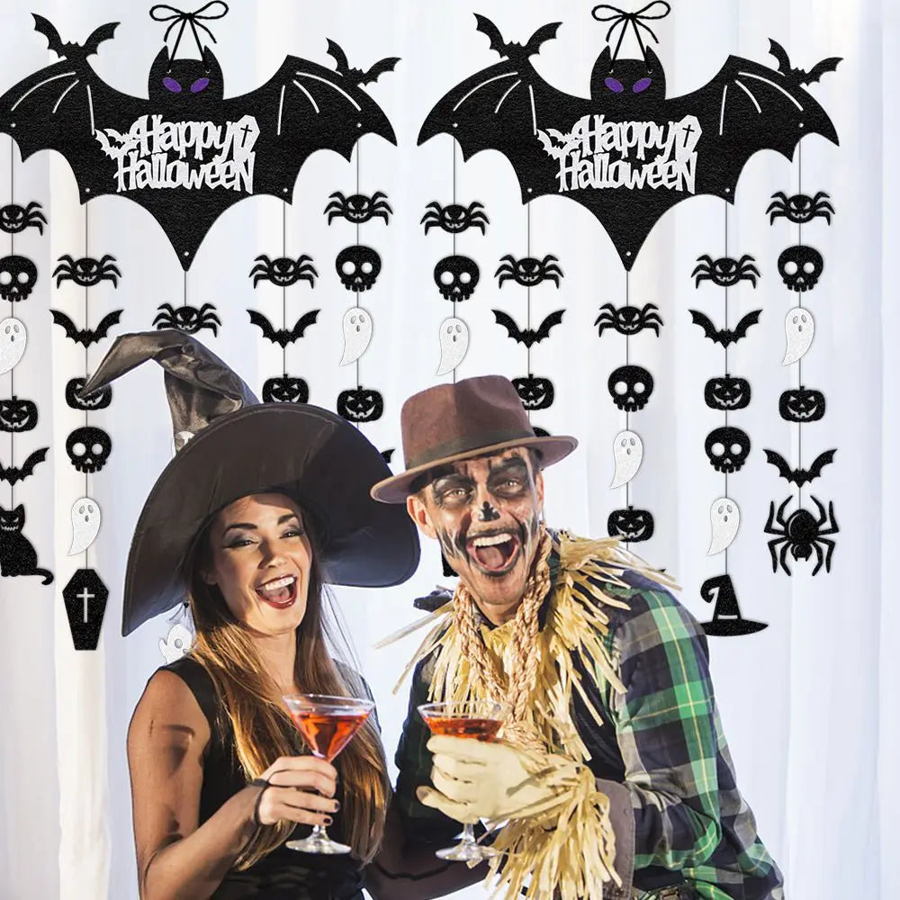 Halloween Hanging Sign Party Decoration Spooky Bat Door Hanger Ornaments Ghost - Discount Halloween City