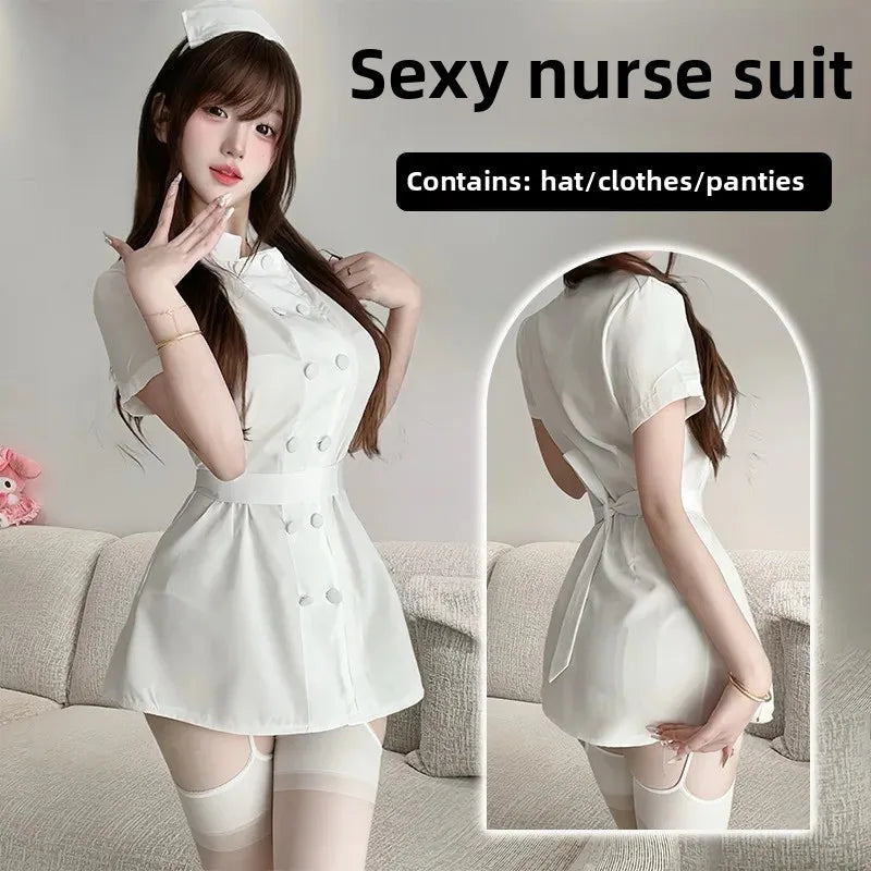 Pure Love Nurse Doctor Role Play Uniform Temptation White Angel White Dress Sexy