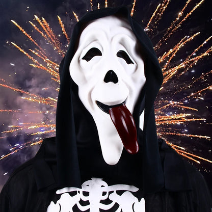 Quality Halloween Movie Scream Horror Face Mask Realistic Creepy Ghost Masks Stick Tongue Out Funny Scary - product image 2
