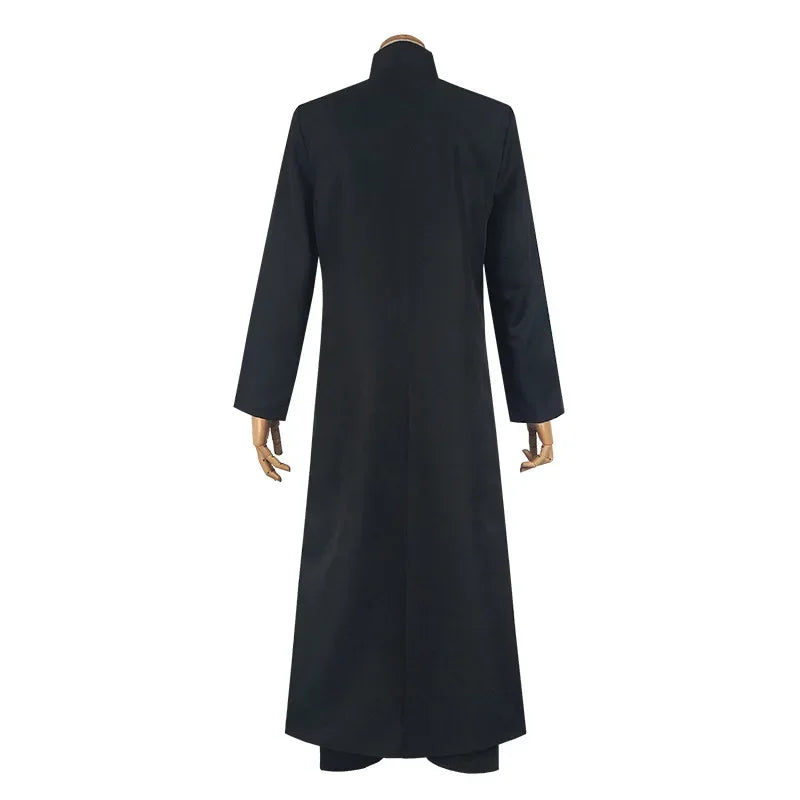 Matrix cosplay custom black cosplay costume neo trench coat HalloweenParty