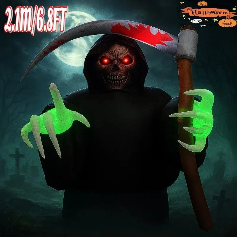 6.8FT & Holiday DIY Decorations Inflatables Toy Grim Reaper with