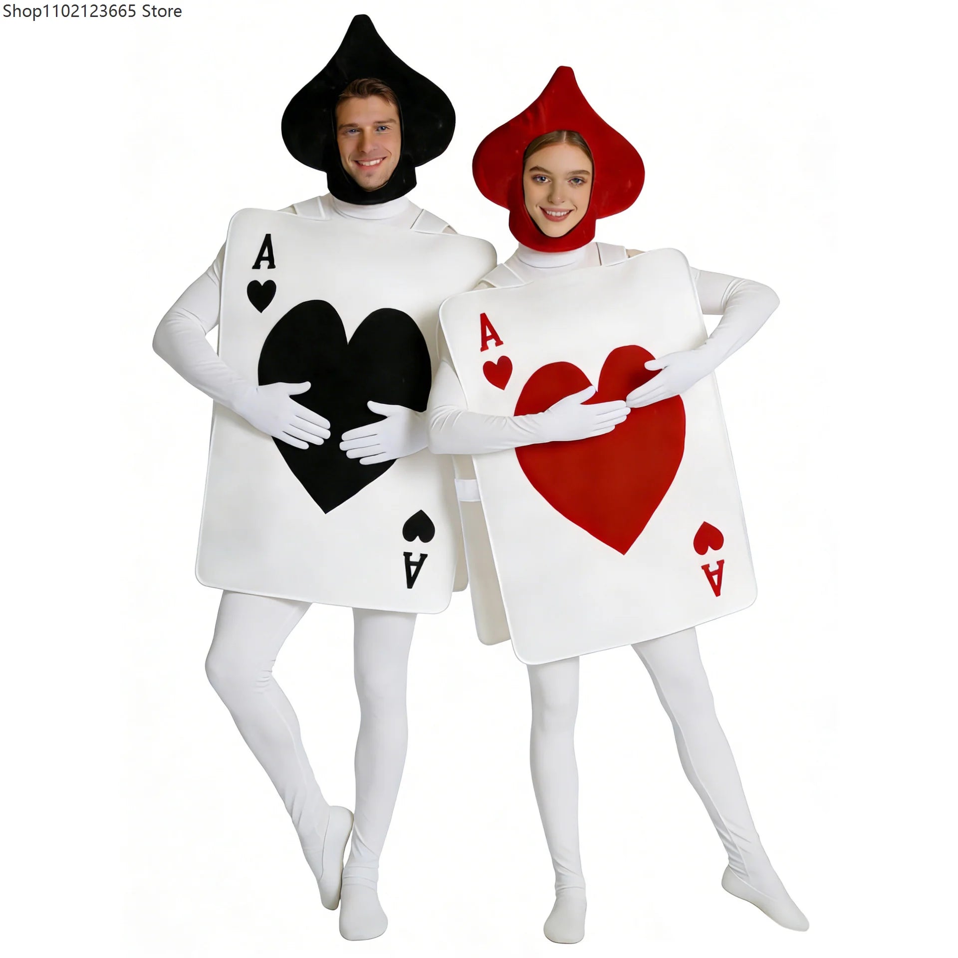 Adult Wonderland Fairy Tale Set Couple Halloween Playing Cards Hearts Ace Costume Purim - View 4