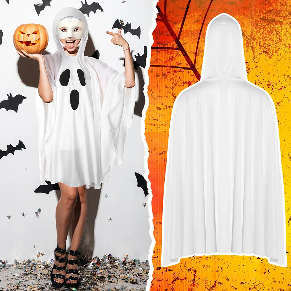 Women's Hooded Ghost Funny Robe Cloak Dress For Costume - alternate view 4