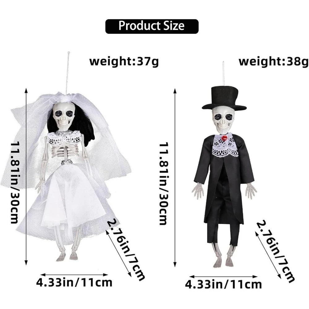 Halloween Skeleton Bride Groom Hanging Ornament Mini Wedding Skull Doll - product image 6