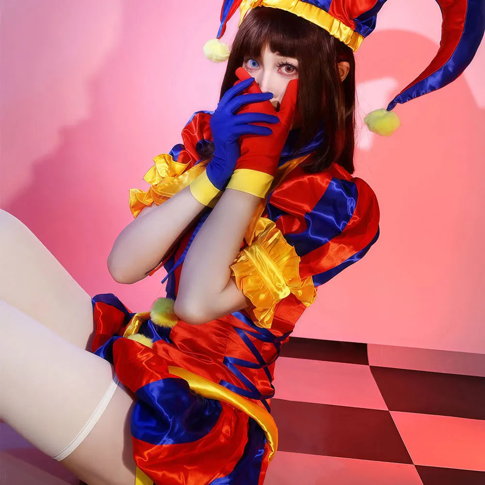 Cartoon Amazing Ragatha Digital Circus Costume for Girls Dress Halloween Pamny Jumpsuits - set / L