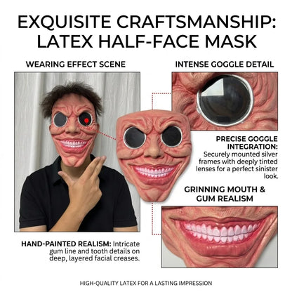 Scary Smile Black Hole Half Face Mask Horror Halloween Costume Mask Creepy Costume Props - View 3