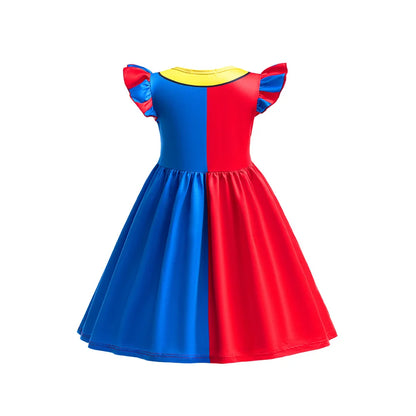 Pomni Halloween Costume for Kids the Amazing Digital Circus Character Derss Gloves and - Clown Dress B 01 / 120(4Y)