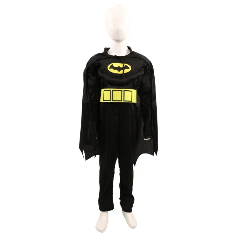 Halloween Kids Boys Bat Costume Batboy Fancy Black Superhero Costume Kids Costume Outfits - jumpsuit and mask / 140