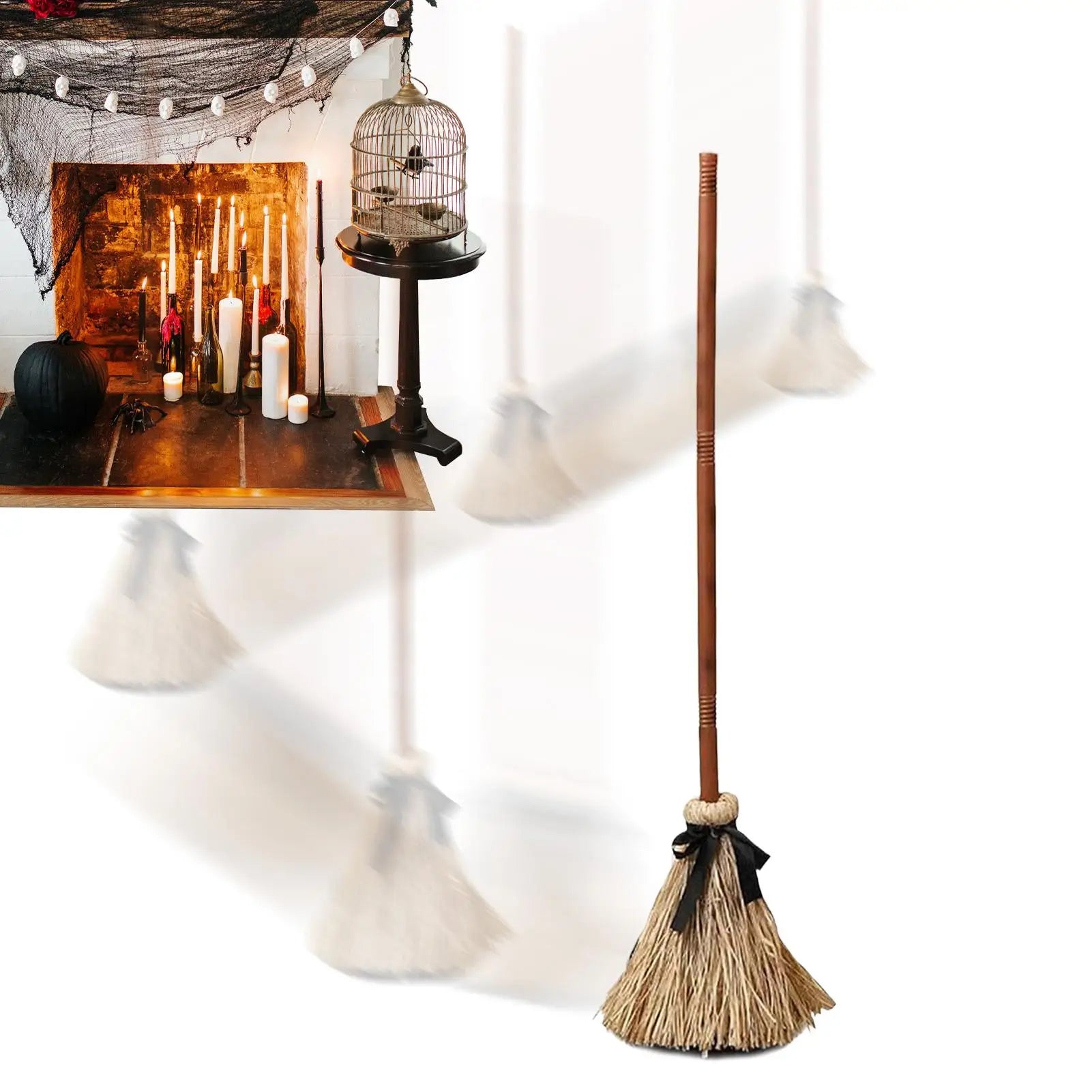 Floating Witch Broom Haunted Dancing Moving Broomsticks Magics Enchanter - product image 3