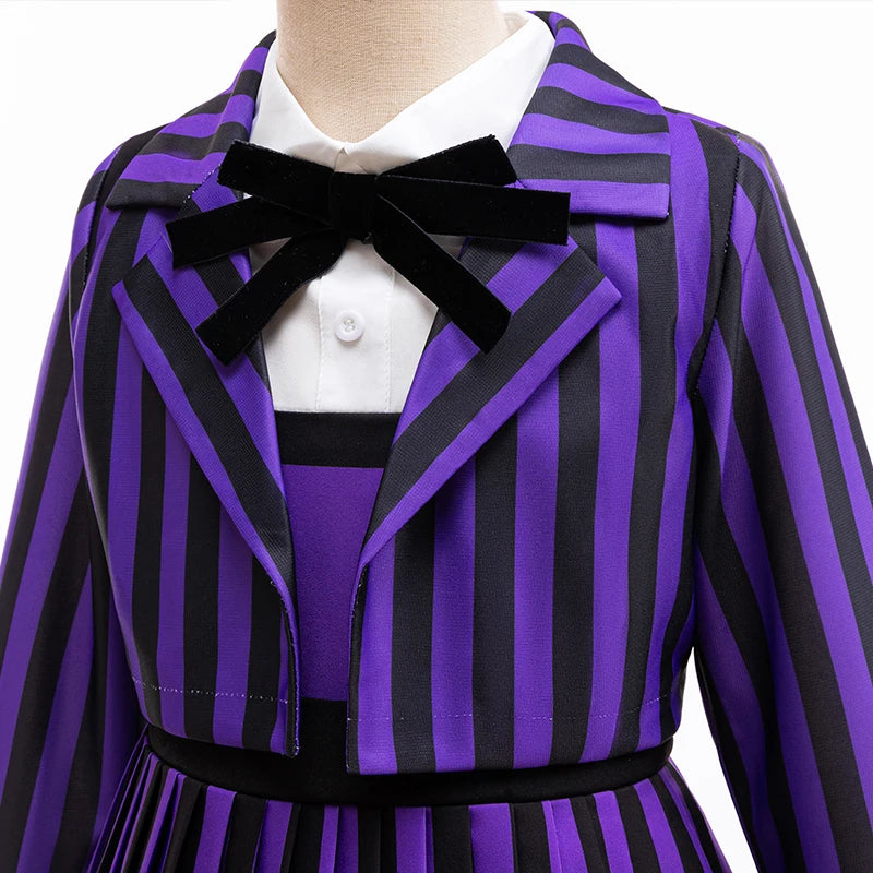 Girls Purple Academy-Inspired Halloween Costume Dress