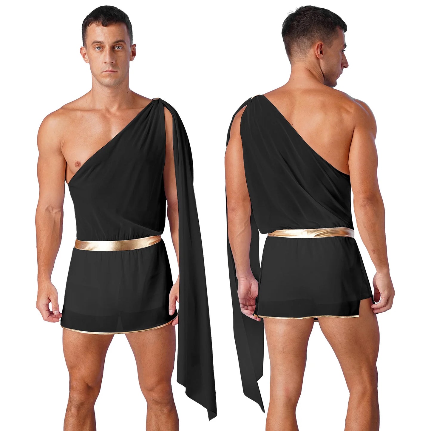 Men's Egyptian Ancient Greek Pharaoh Toga and Sleeves Metallic Costume - alternate view 10