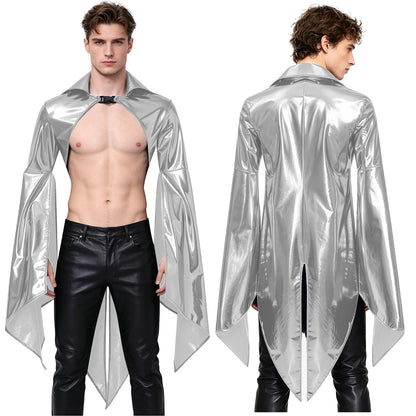 Men's Medieval Vampire Long Sleeve Steampunk Gothic Cloak Costume - alternate view 7