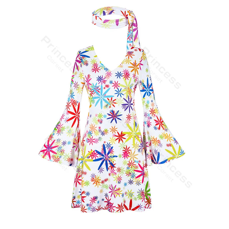 70s Costume Disco Dresses for Women Halloween Costume Sexy Hippie Costume Disco Dress with Disco Headband 70s - product image 21