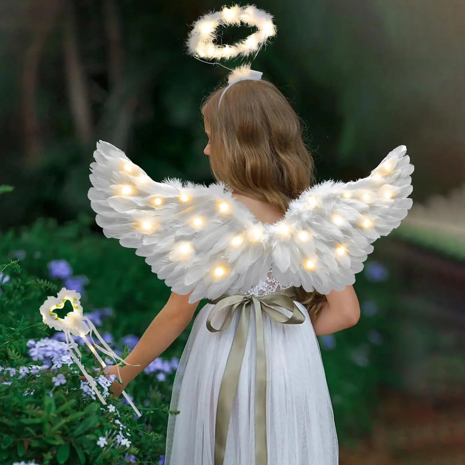 31.5 "adult angel wing halo and fairy wand for adult women, children, girls, ,
