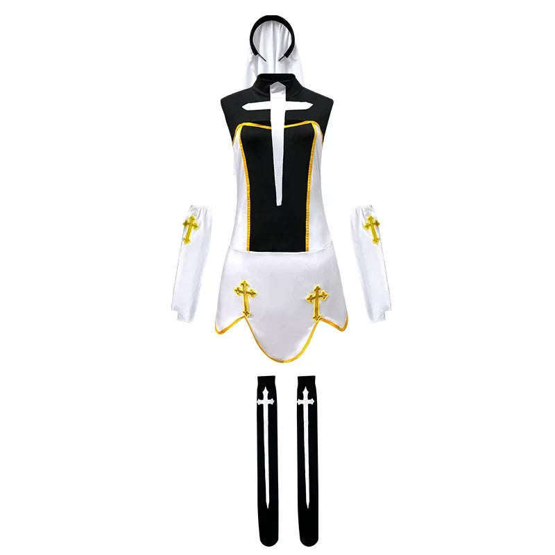 Halloween Costume Sexy Woman Dress Cosplay Role-Playing Nun Outfits Game Uniforms