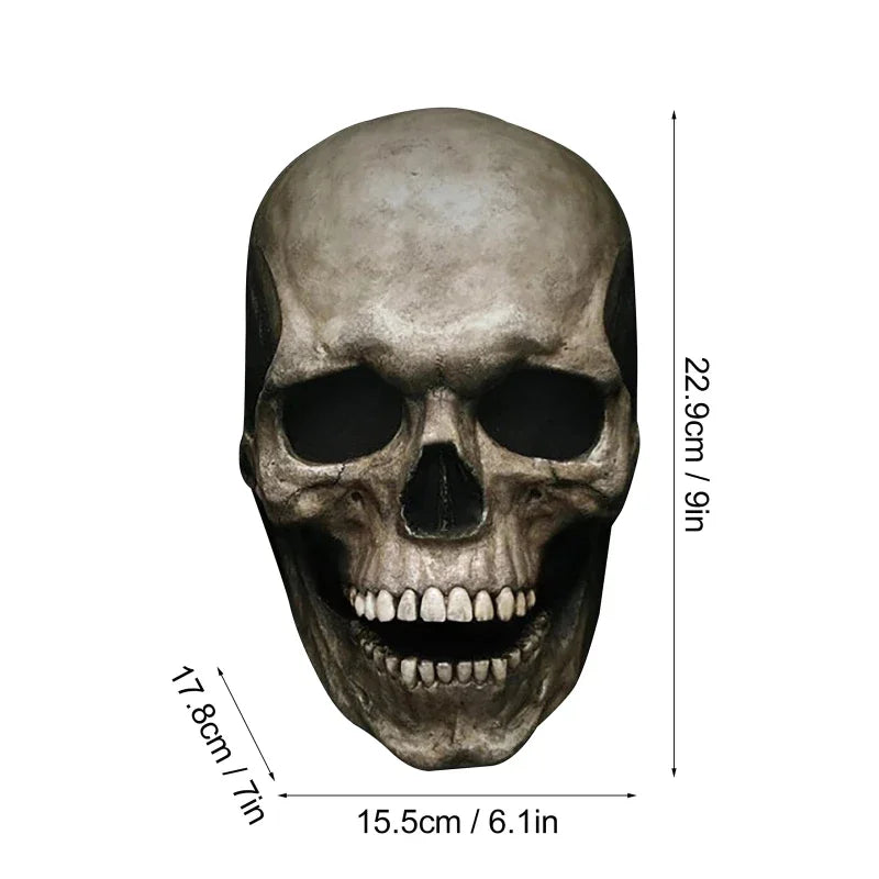 Halloween Horror Mask 3D Reality Full Head Skull Movable Jaw Helmet Latex Scary Skeleton Mask Carnival - product image 6