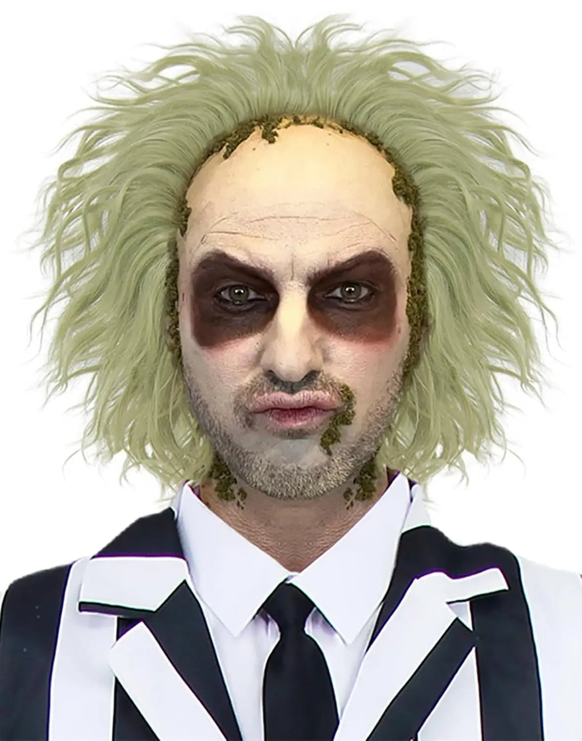 Green Wigs for Costume Men Black White Suit Costume Cute Green Wig