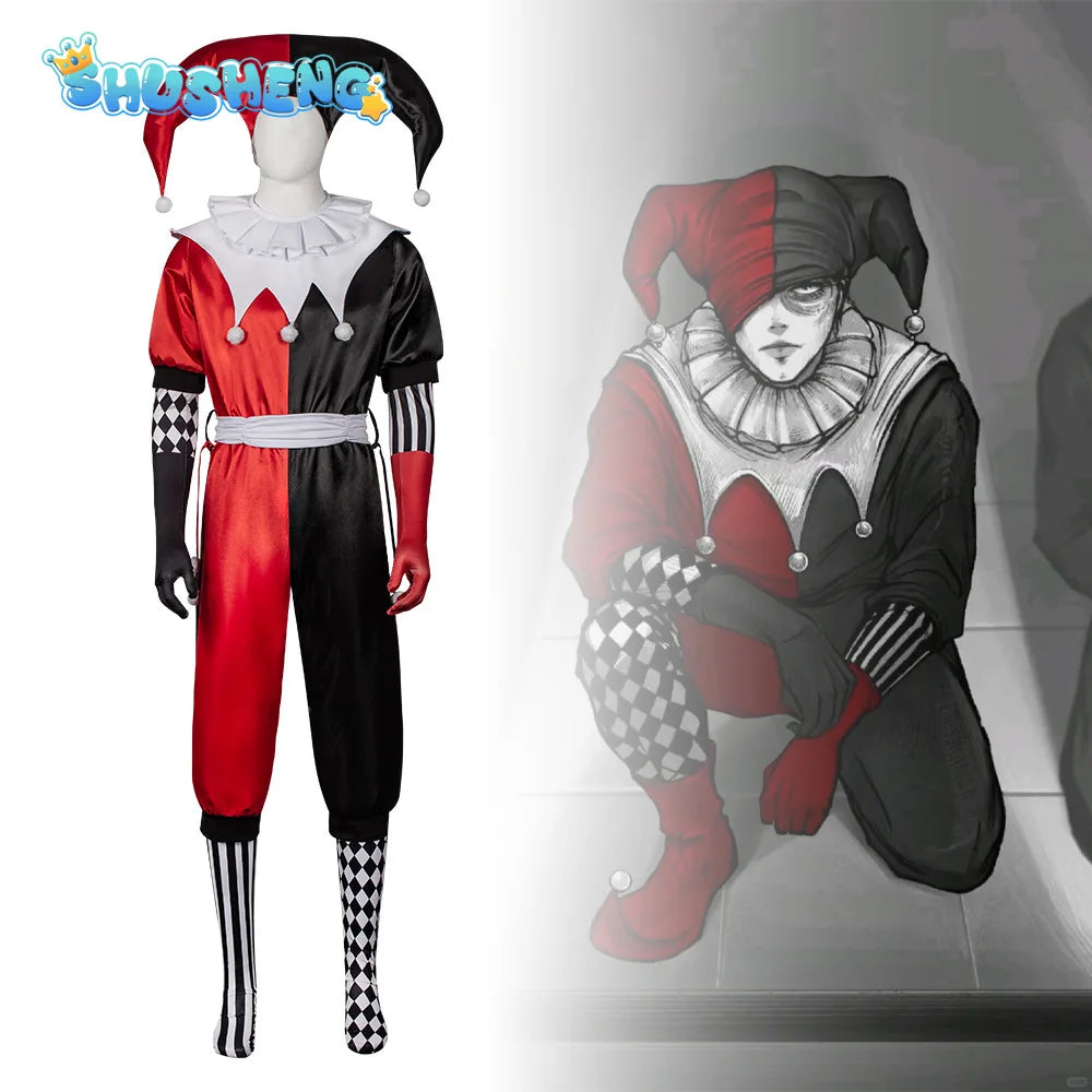Horror Clown & Queen Costume Full Set Halloween Clown & Jester Costume