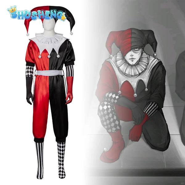 Horror Clown & Queen Costume Full Set Halloween Clown & Jester Costume