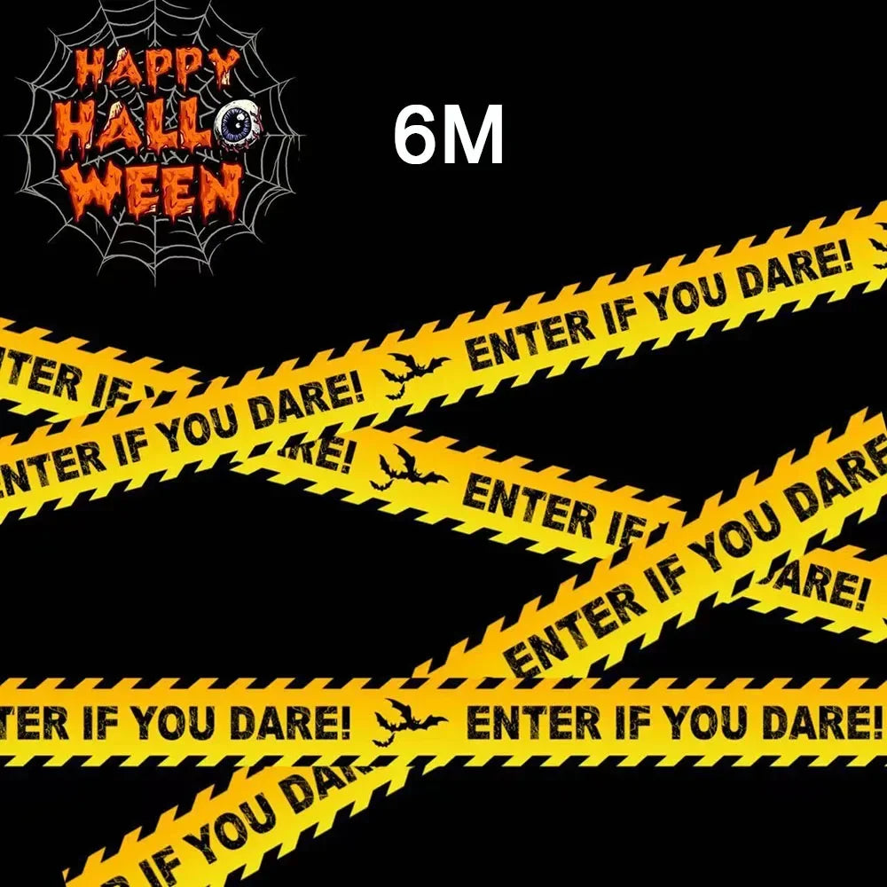 Halloween Warning Tape Signs Banner Halloween Props Window Prop Danger Warning Line Halloween Decoration Supplies