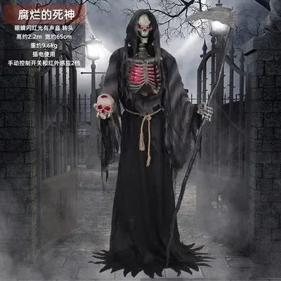 Decoration Large Electric Skull Sensing Sound Ghost Witch Pumpkin Man