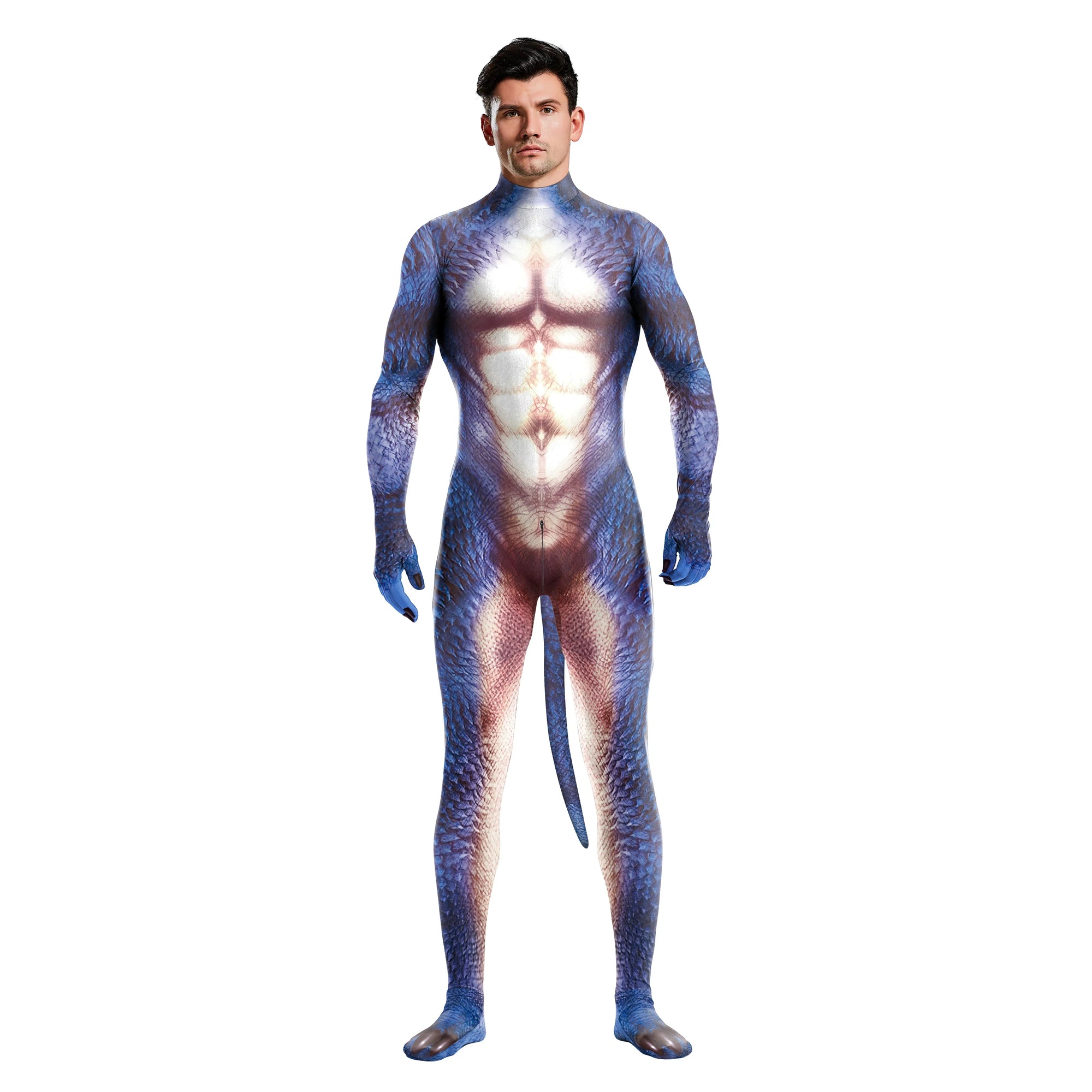 Full Cover Elastic Zentai Pet Suit Jumpsuit Print Catsuit Bodysuits Tail Purim Pet - 1023 / S