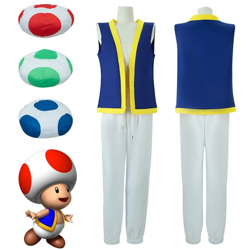 Toad-Inspired Video Game Costume | Kids & Adults, Hat & Suit Options