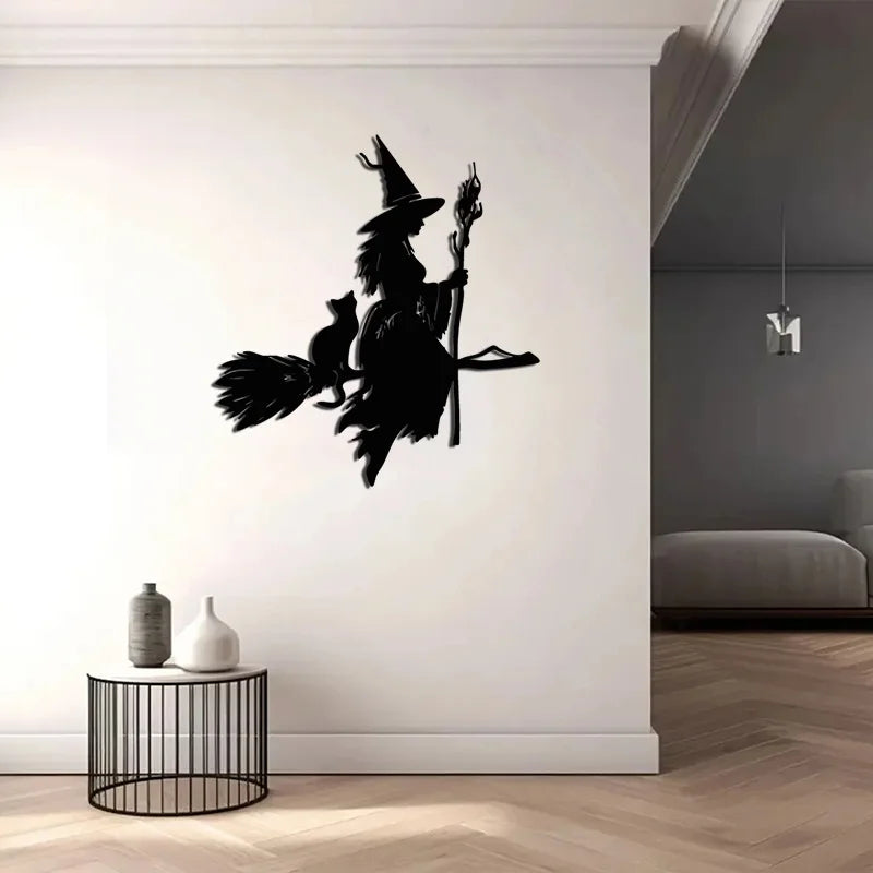 2D Flat Halloween Witch Wall Decor, Festive Party Home Accent - product image 2
