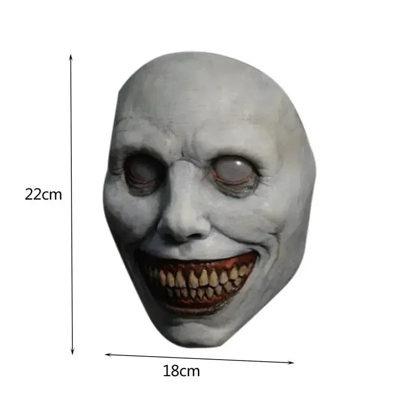 Creepy Halloween Mask Smiling Demon Scary Adults Masks Costume Creepy Costume Huanted - White-5Pcs