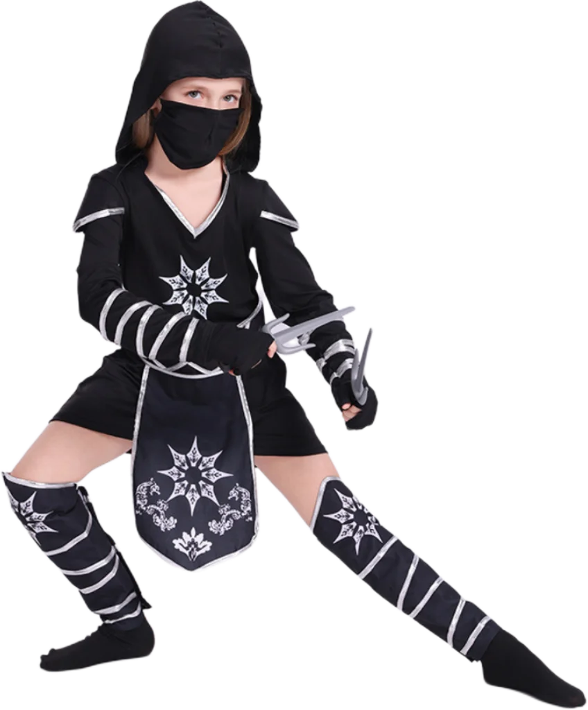 Girls' Boys' Ninja Cosplay Costume Halloween Carnival For Kids - view 11