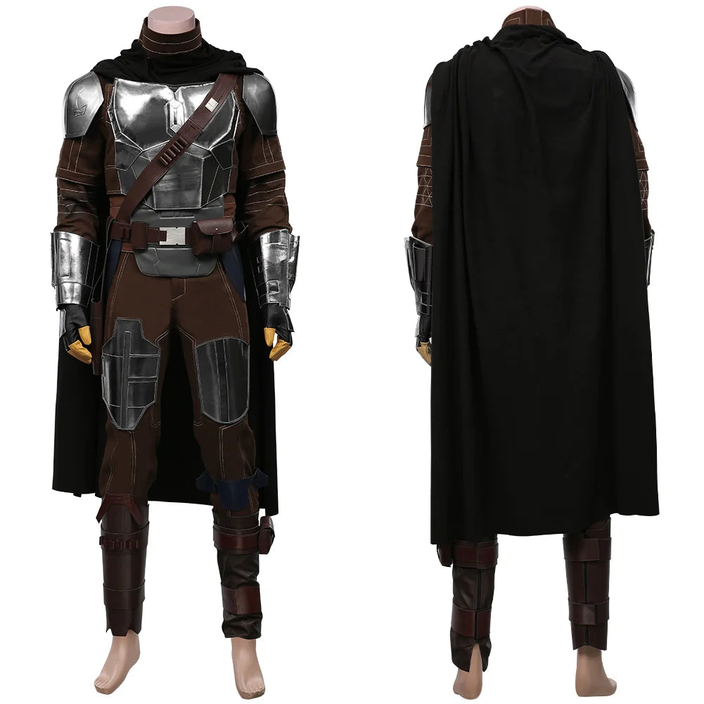 Din Djarin Costume Cloak Belts Set for Adult Men Male Fantasy Cosplay Outfits Halloween - Male / M